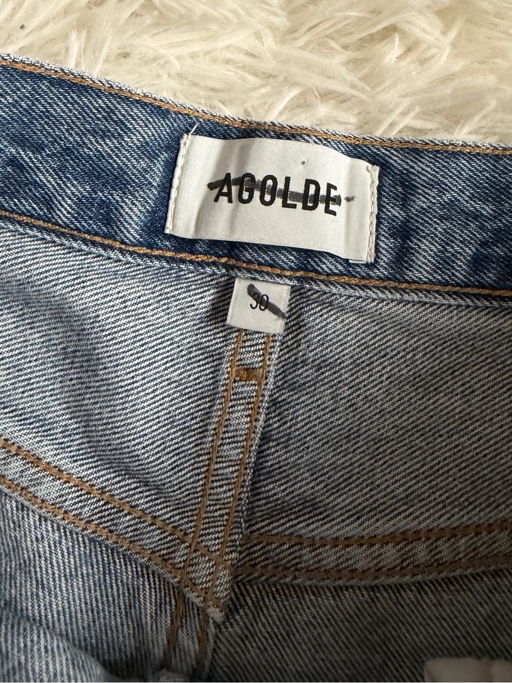 AGOLDE Blue Lana High Rise Vintage Straight Jeans Brink - Picture 8 of 8